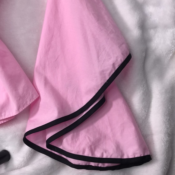 Zara pink off shoulder top with black trim - Picture 2 of 8